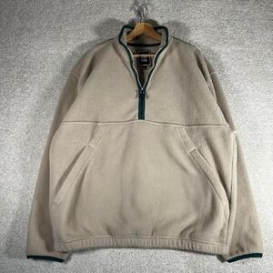 Men's GAP tan and green pile quarter zip arctic fleece sweatshirt Size XL